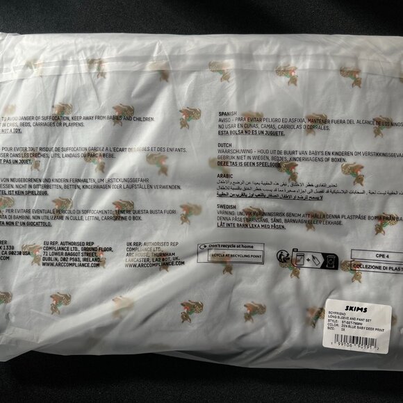 SKIMS LONG SLEEVE T-SHIRT AND PANT SET, DEER, NEW WITH TAGS, SOLD OUT ONLINE 3X! - Picture 8 of 11